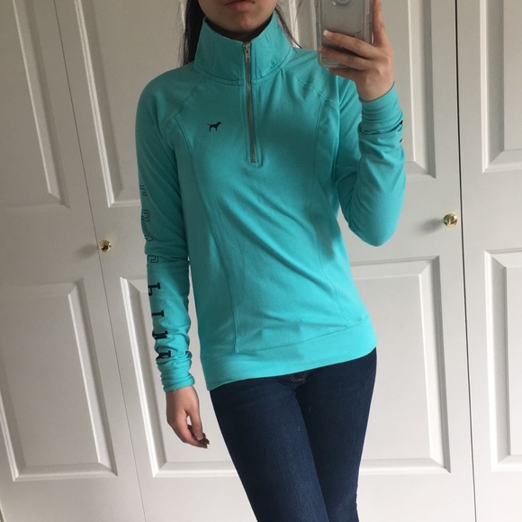 Pink Victoria's Secret -Teal/Turquoise Quarter Zip - Picture 3 of 8